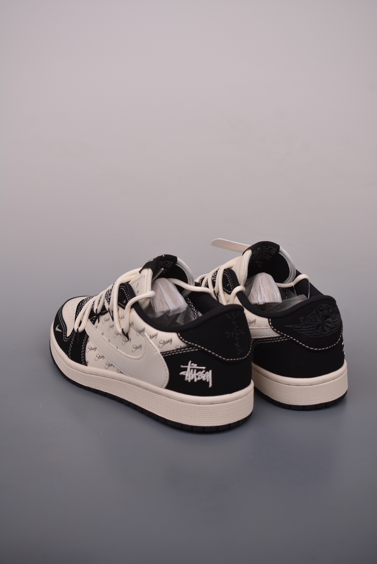 Stussy x Travis Scott x Nike Air Jordan 1 Low OG SP Black Beige White SJ0086-131