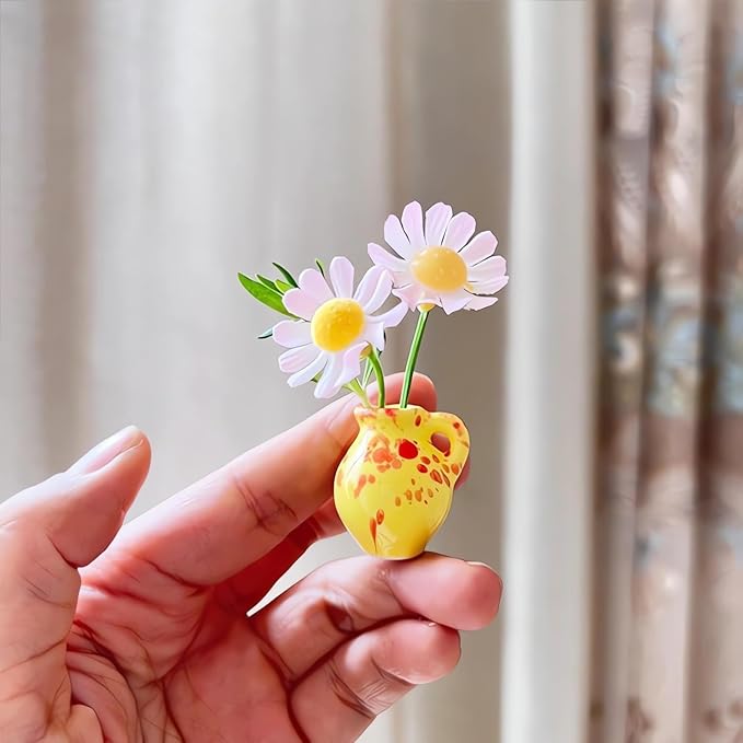 🍁🍁Cute ceramic vase magnetic refrigerator magnet
