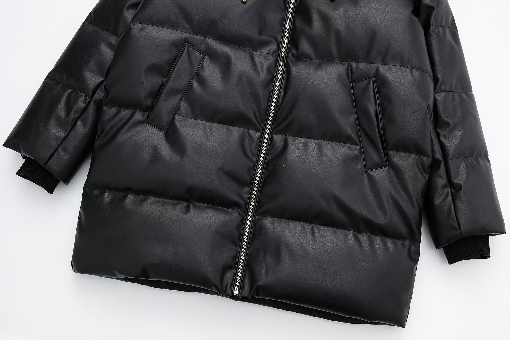 Autumn Winter Women Clothing Faux Leather Cotton Coat Coat Top