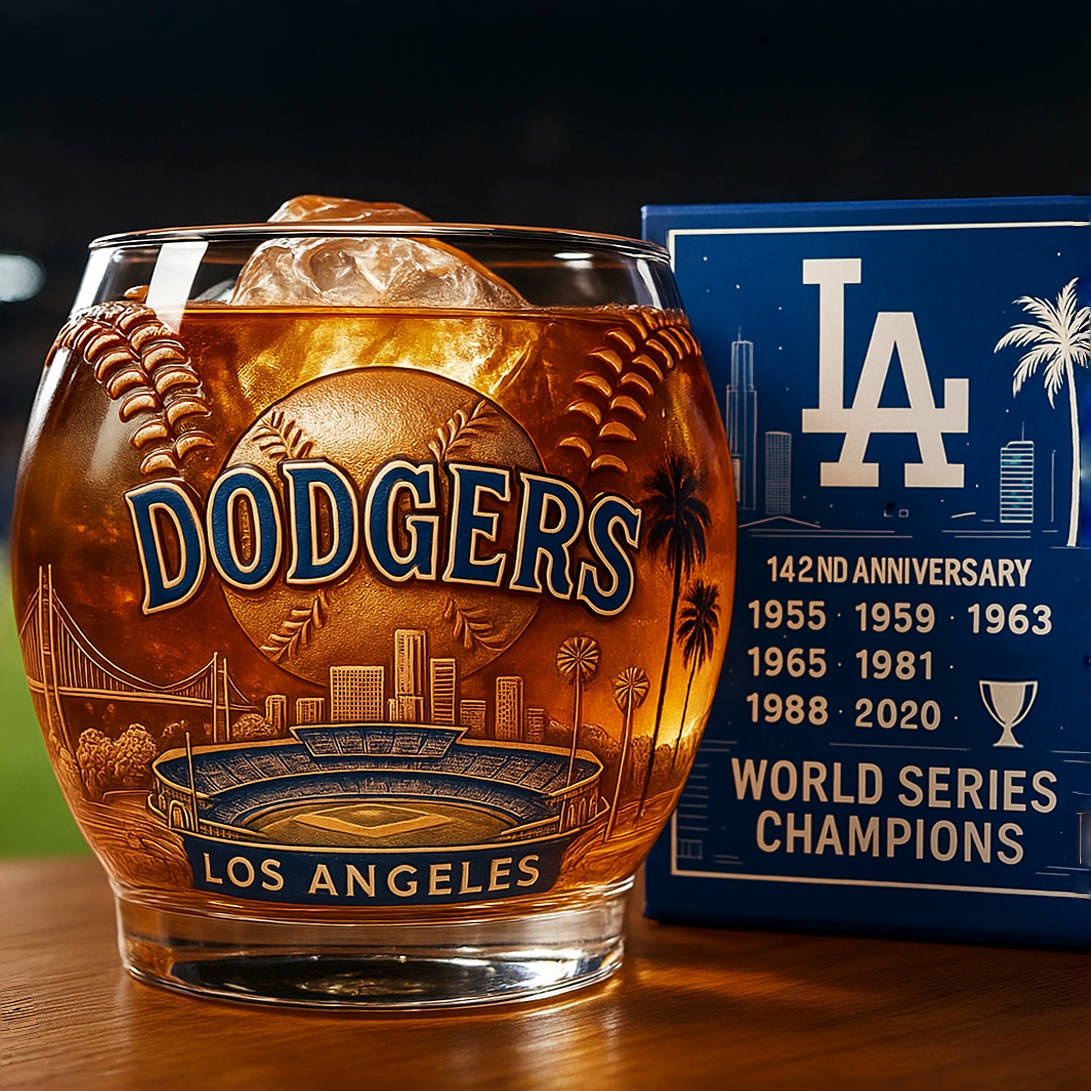 Los Angeles Dodgers 142nd Anniversary Rocks Glass