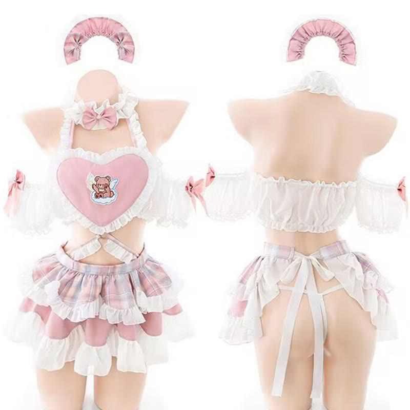 Maid Hollow Out Backless Lingerie Dress