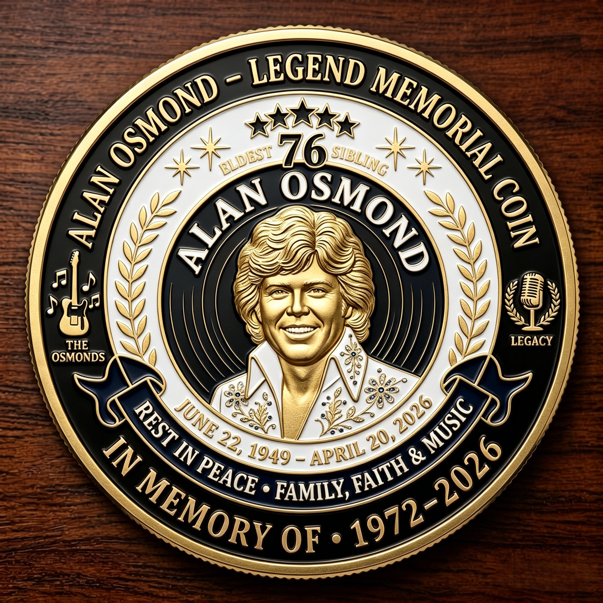 ⭐Alan Osmond 1949-2026 Limited Edition Memorial Coin🎤