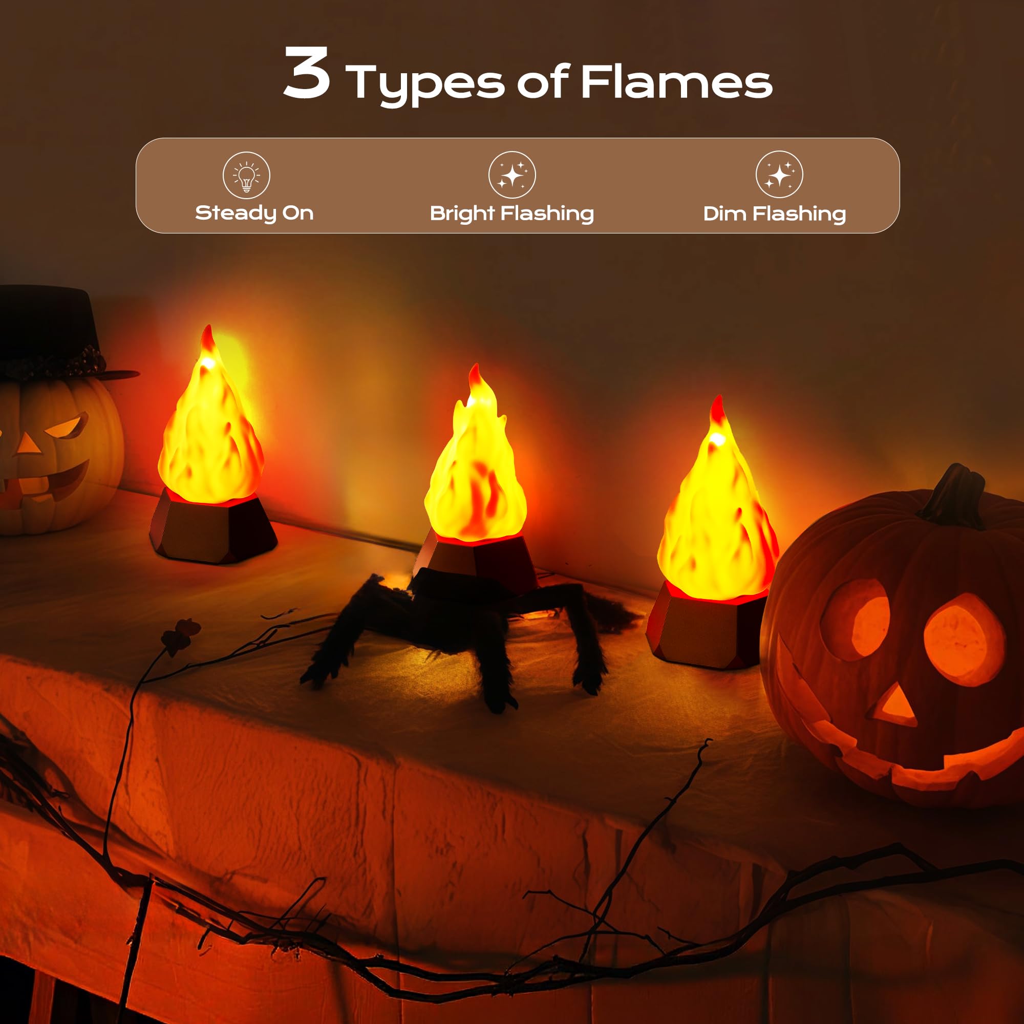 Flickering Flame Lamp USB Rechargeable, 3D Fake Fire Night Light 🔥💡