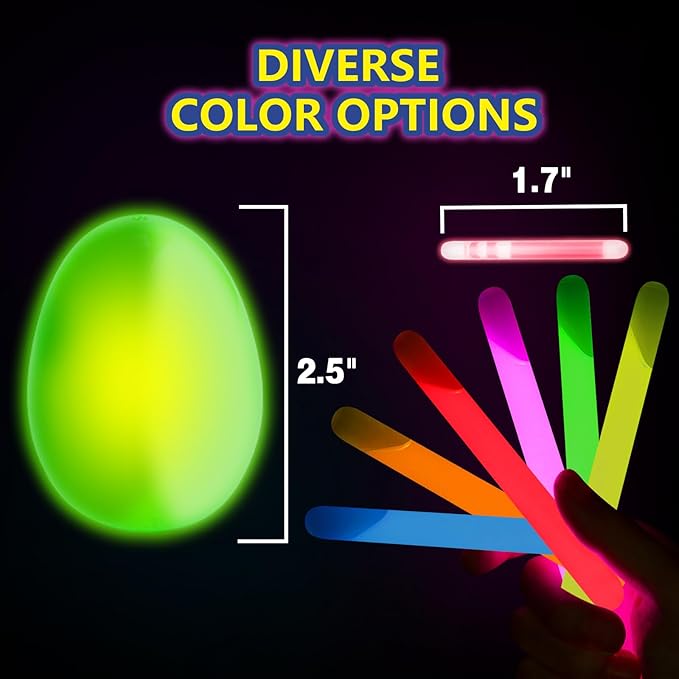 🔥Last Day 50% OFF🔥Eggs with Mini Glow Sticks(Set OF 6 Colors/green,orange,pink,yellow,blue,purple)