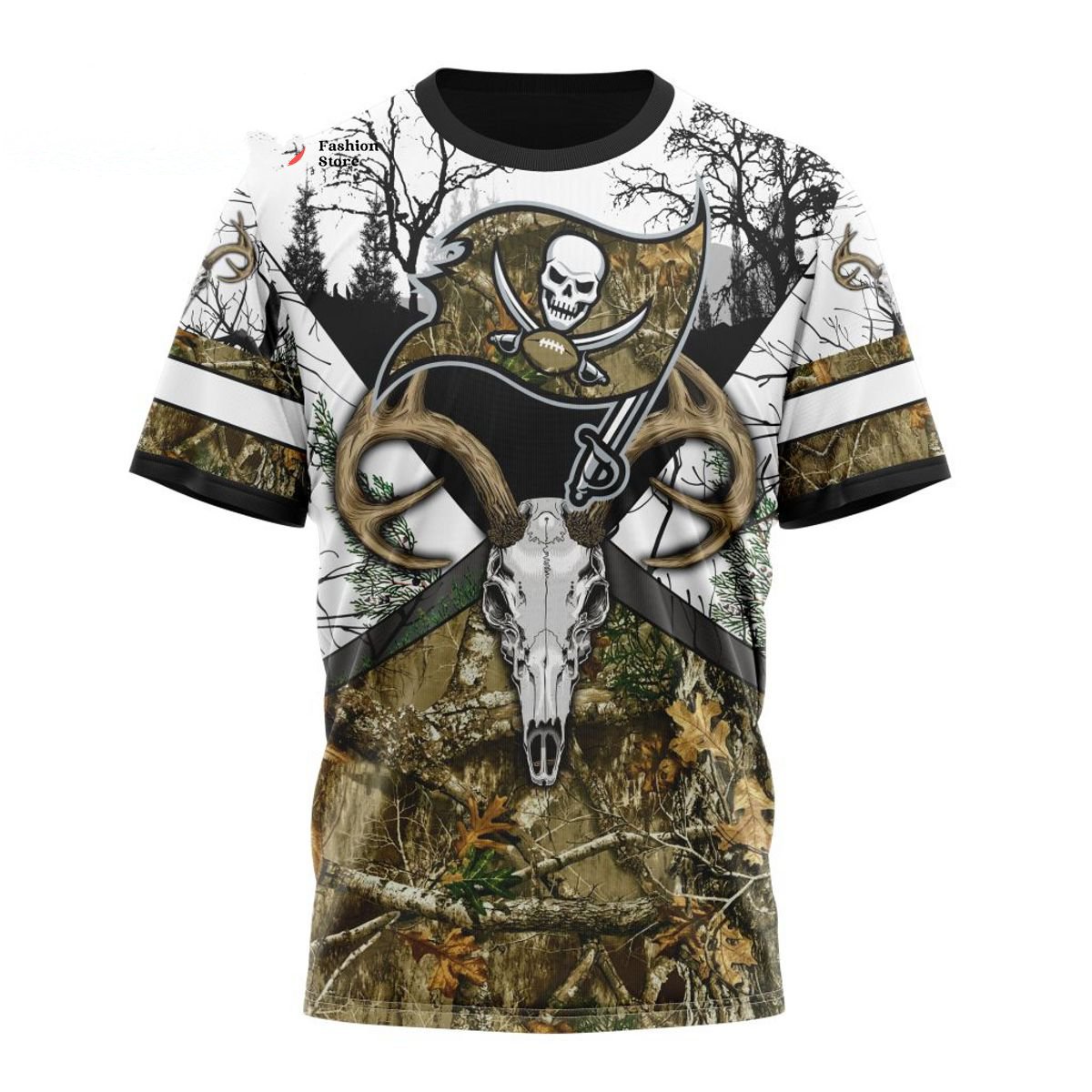 TAMPA BAY BUCCANEERS DEER SKULL AND FOREST 3D HOODIE