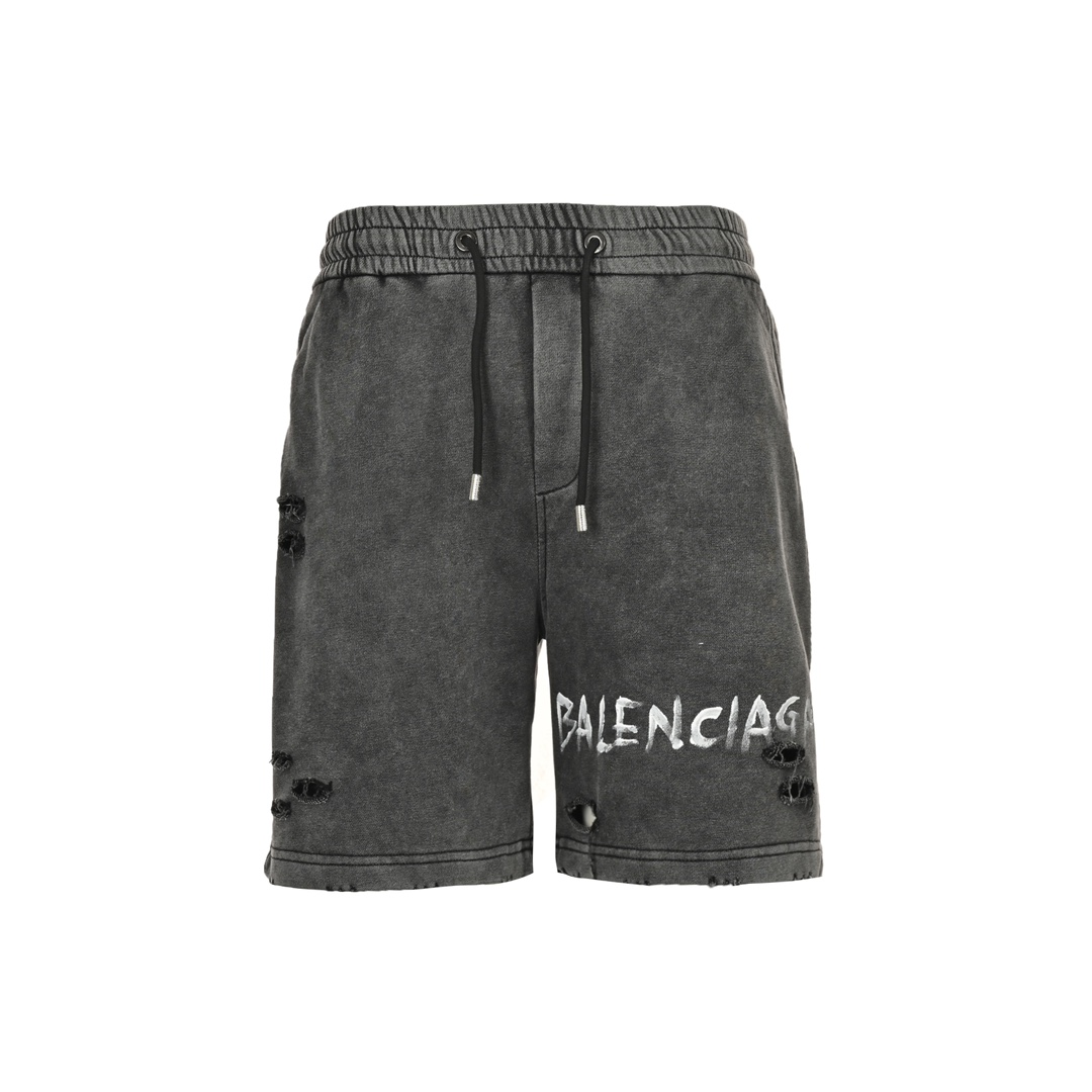 Balenciaga Hand Painted Destroyed Shorts
