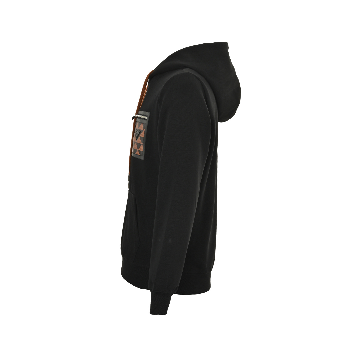 Prada 25Fw triangle logo zipper faux pocket hoodie