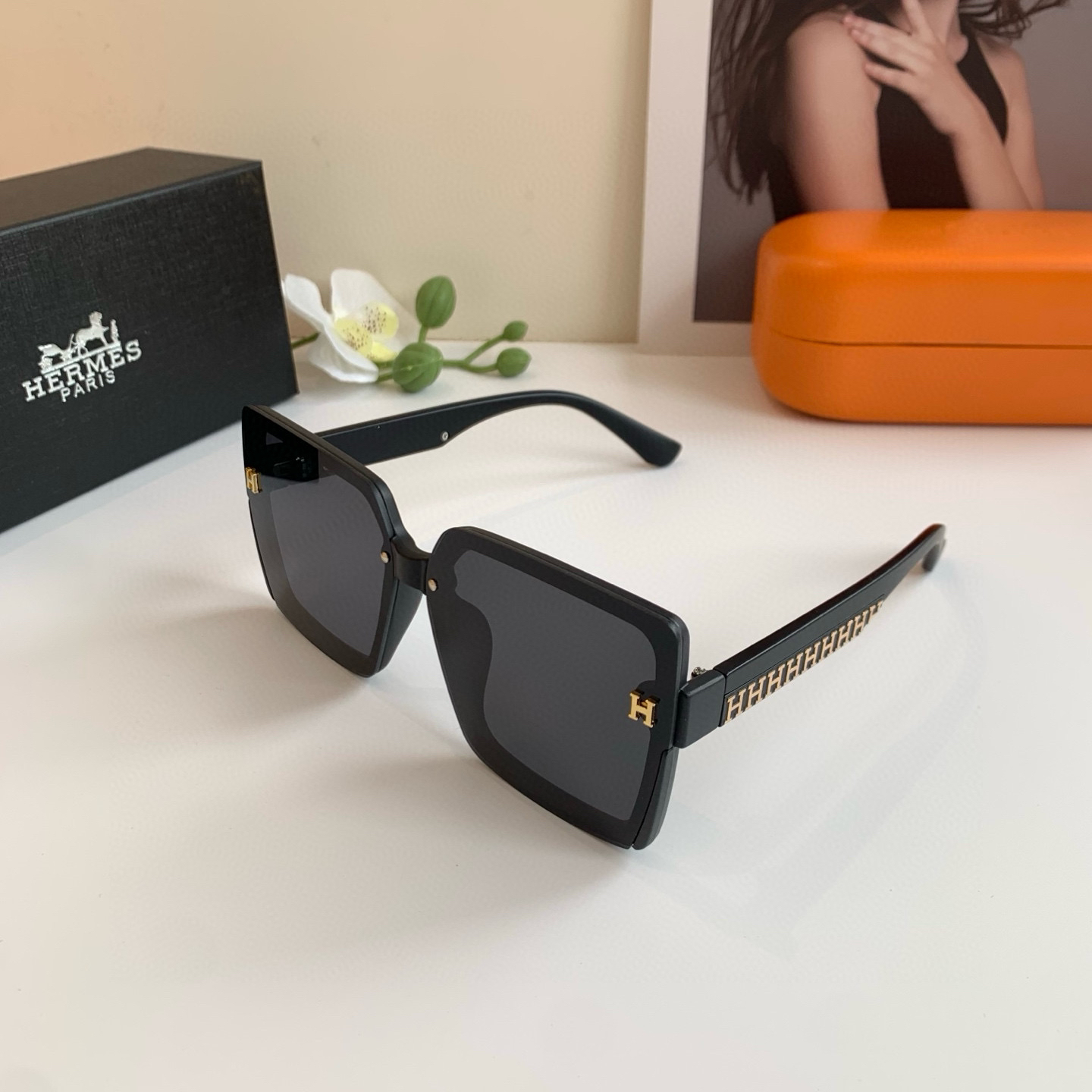 Hermes Square Frame Sunglasses