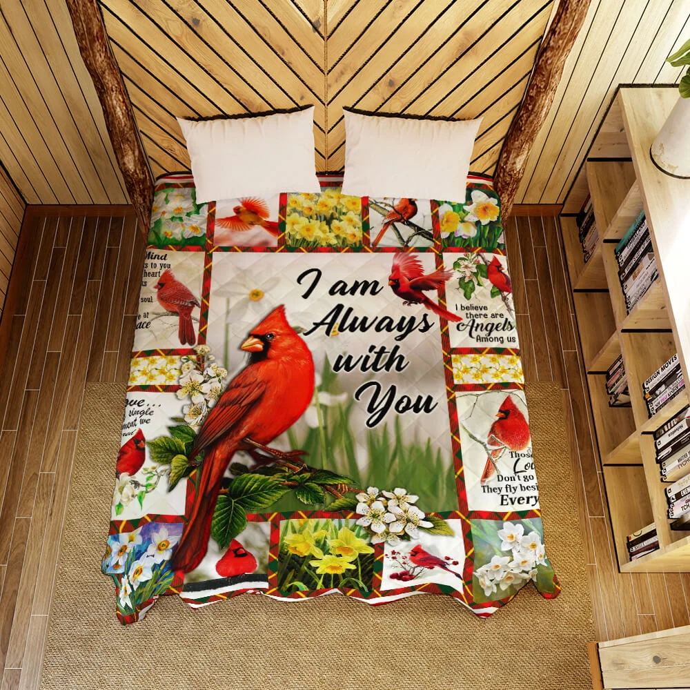 Cardinals. Missing Loved Ones In heaven, I Am Always With You Quilt Blanket