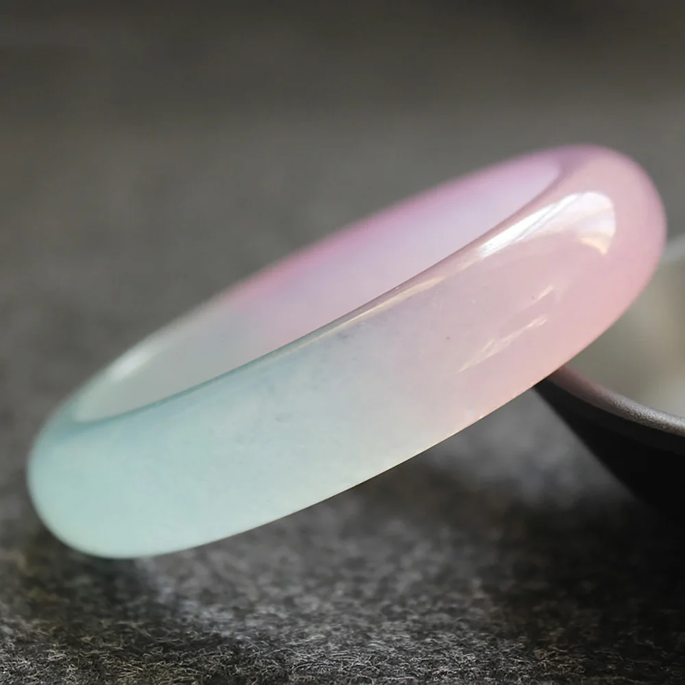 Natural Violet Widened Jade Bangle For Women Fashion Quartz Bracelets Charm Jadeite Fine Jewelry Wedding Accessories Ladies Gift