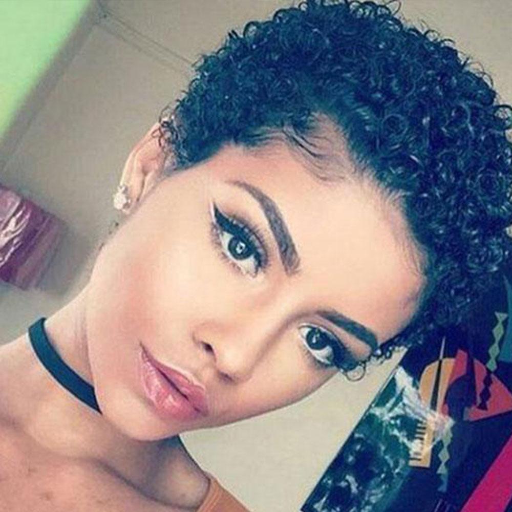 Luna 021 African American Classic Kinky Short Curly Wig for Women