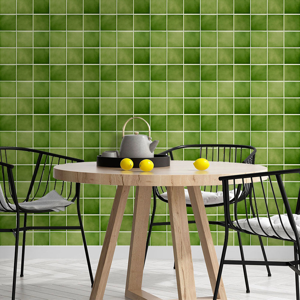 3D Green Ceramic Peel and Stick Wall Tile
