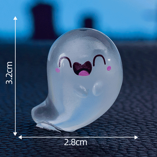 Mini Ghost Figures with Box Glow in the Dark 🎁 (Random Gift Box & Greeting Card)