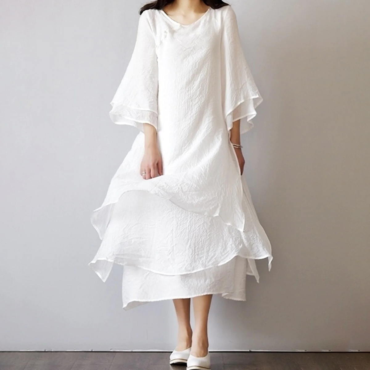 Comfy Slit Round Neck Maxi Dress