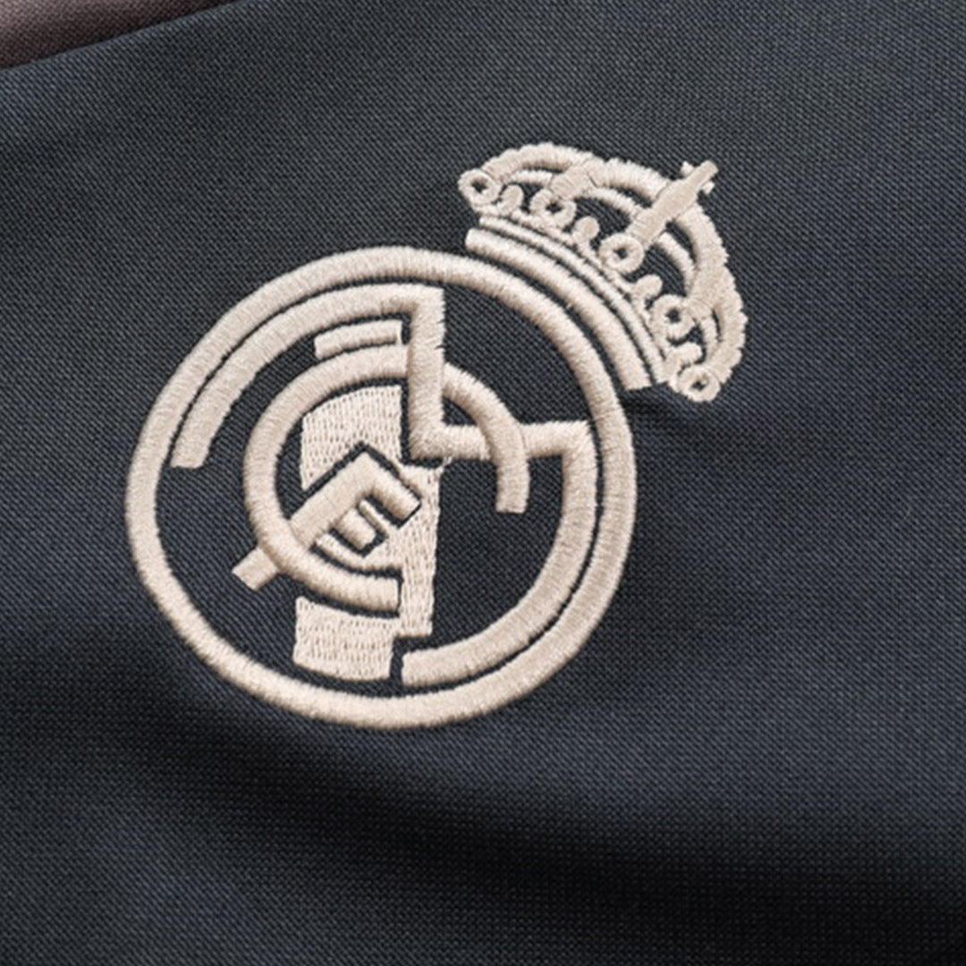 Men's Real Madrid Zipper Sweatshirt Set (Top+Pants) 2024/25
