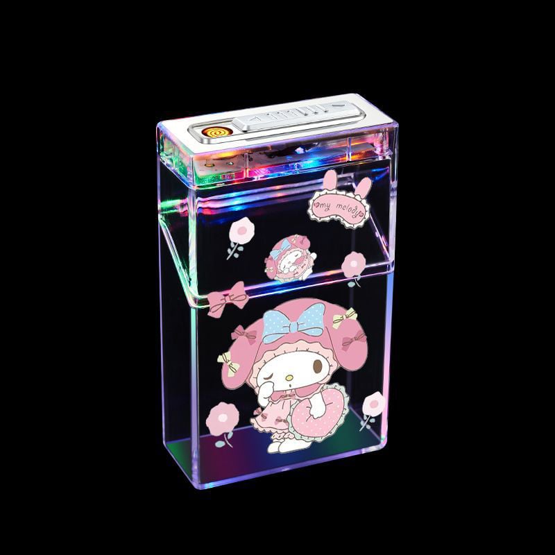 Cute cartoon lighter case with igniter device 20Pcs Ordinary Lighter Case with flashing