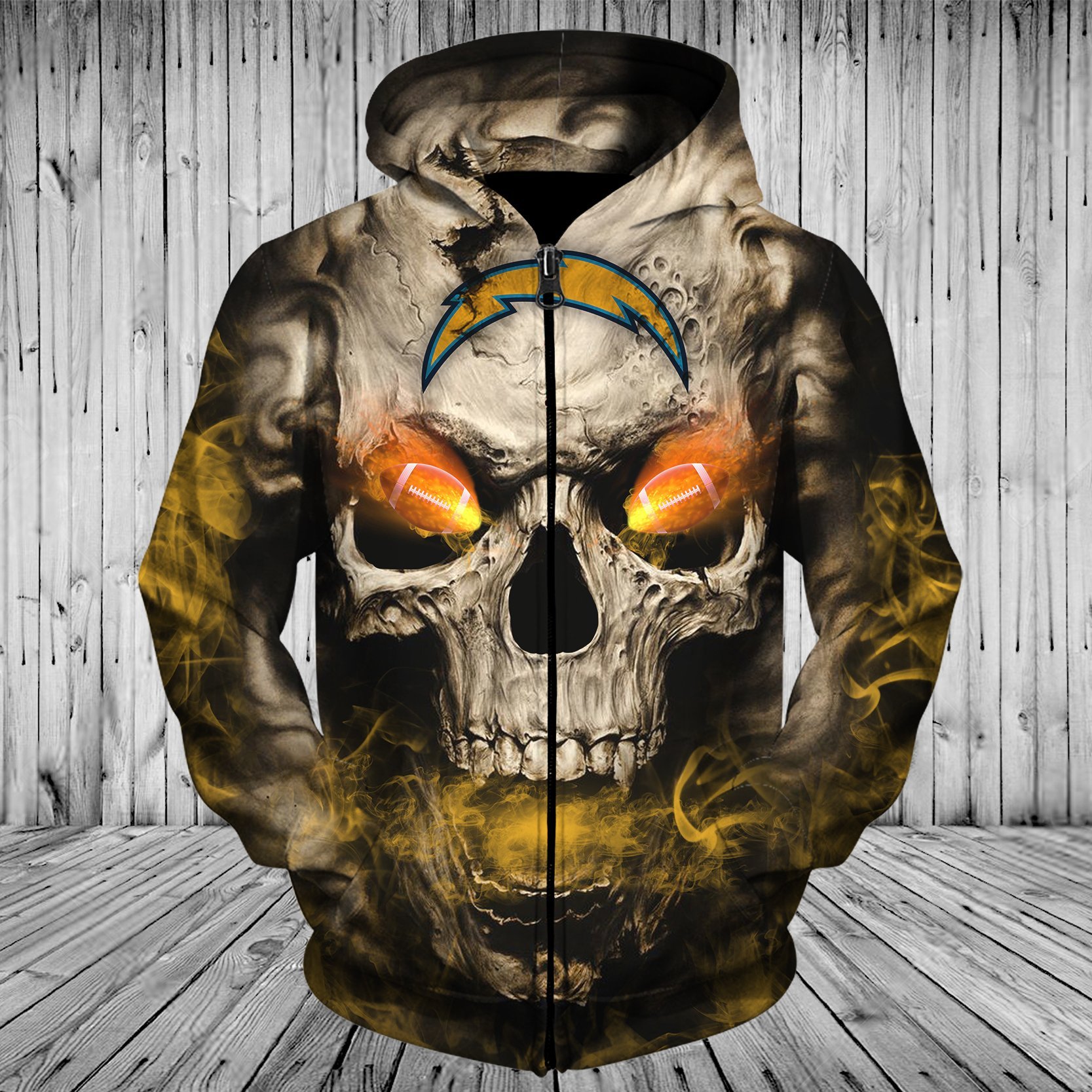 CHARGERS 3D HOODIE SKULL 06