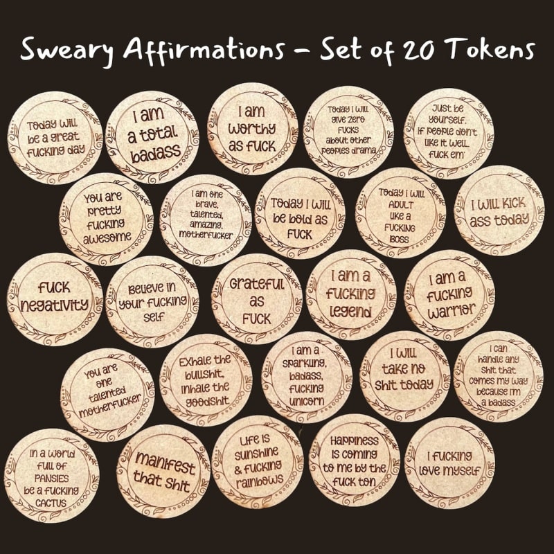 Sweary Affirmation Token Set