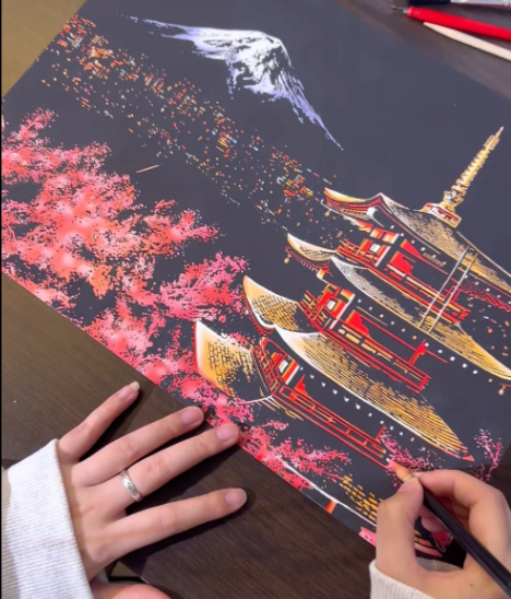 (🔥Last Day Promotion-SAVE 50% OFF) DIY Scratchboard Painting Kit-BUY 3 FREE SHIPPING