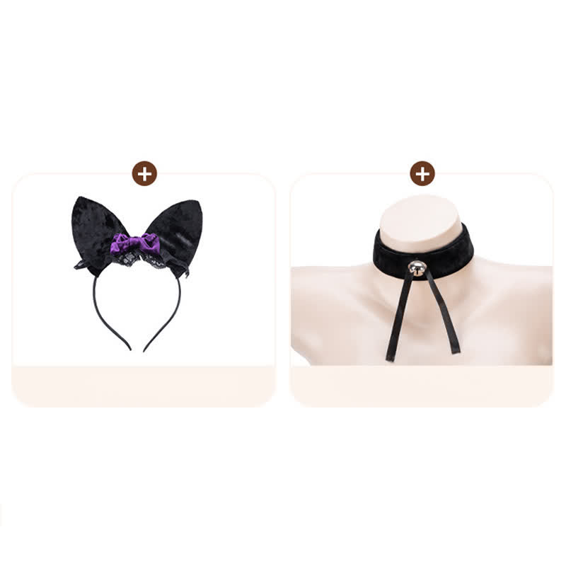 Cosplay Kitty Lace Up Bikini Lingerie Set
