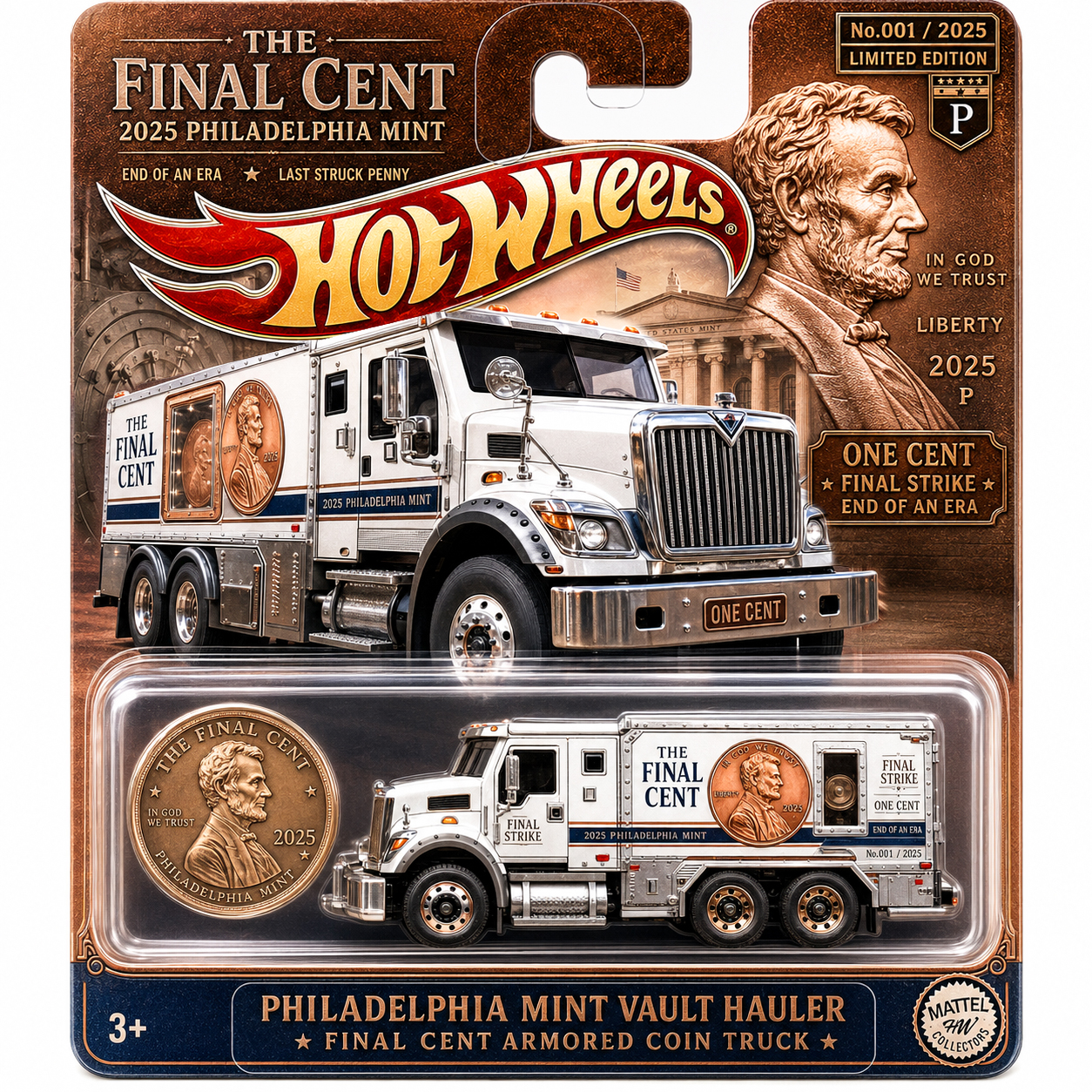 Hot Wheels Philadelphia Mint Vault Hauler – Final Cent Armored Coin Truck