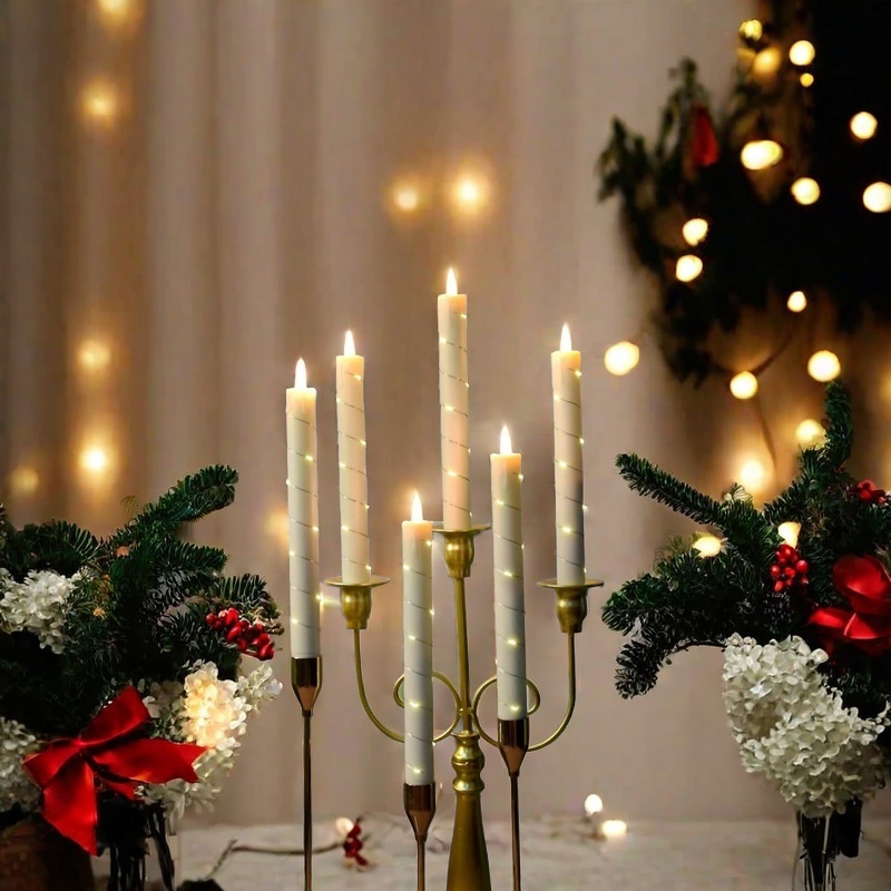 🎄CHRISTMAS ON SALE🔥LED flameless Candle With Embedded Star Light String