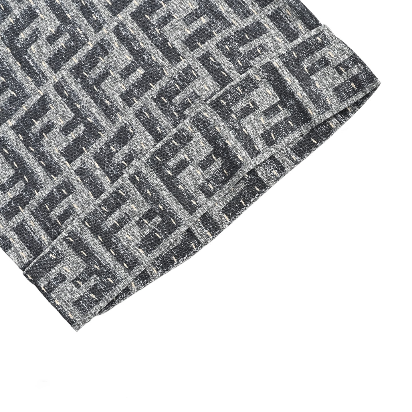 Fendi 25ss topstitched FF jacquard short-sleeved shirt