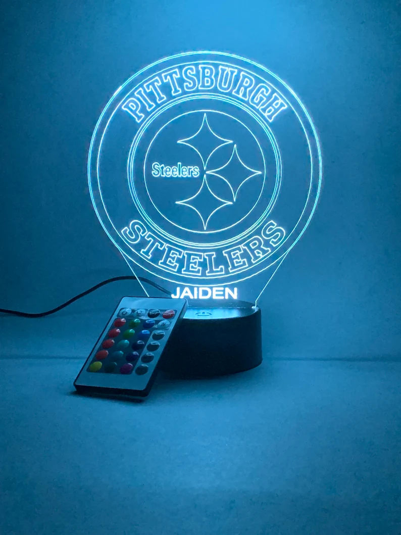 PITTSBURGH STEELERS 3D LAMP PERSONALIZED