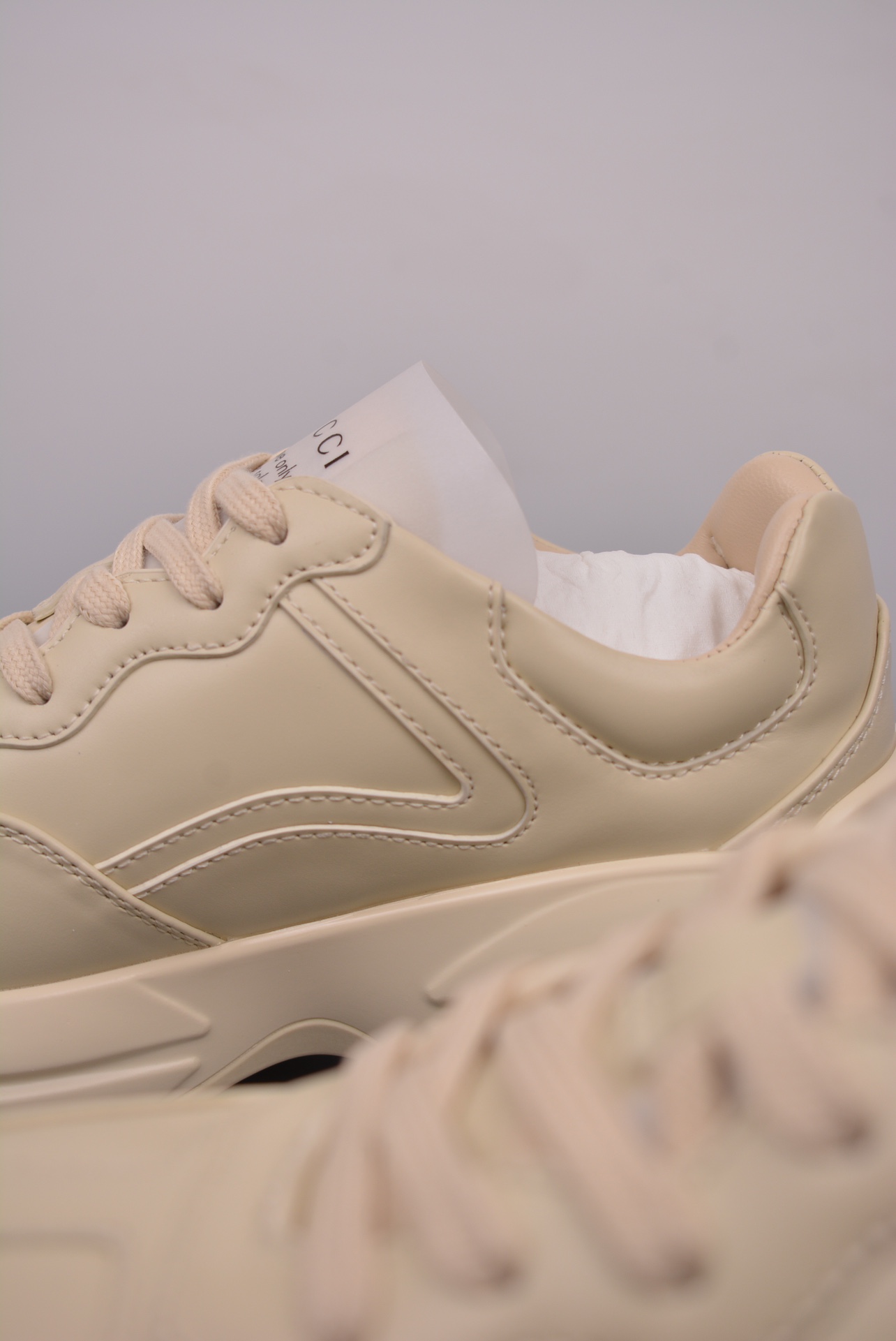 Gucci Rhyton 5D leather horn-shaped retro running shoes