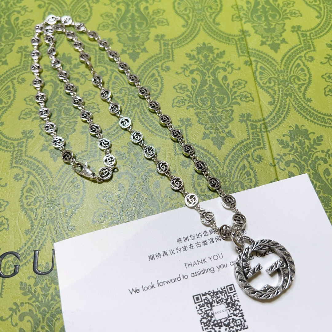 Gucci Anger Forest series new double G vintage necklace