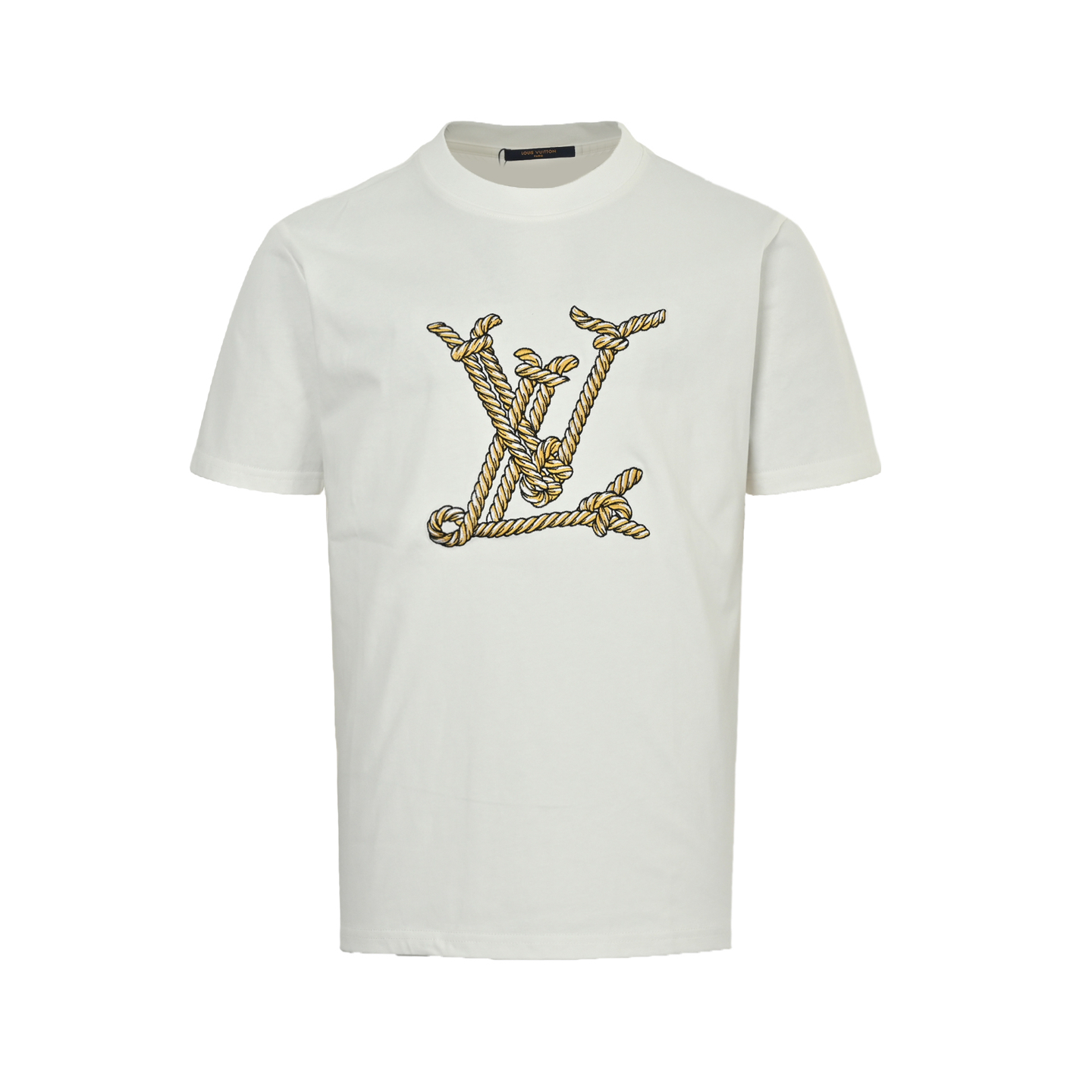 Louis Vuitton 25ss hemp rope knot embroidered logo short sleeve