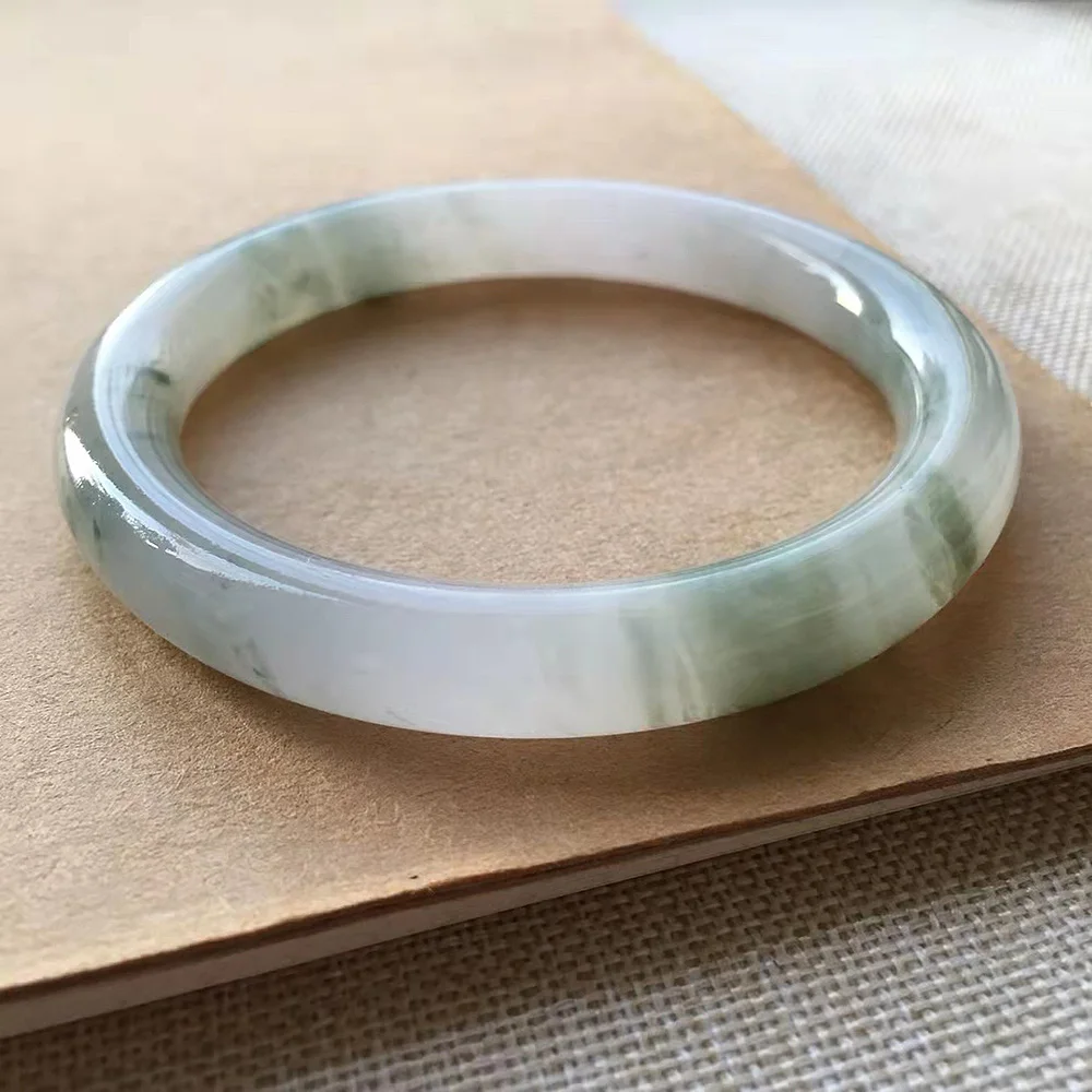 Golden Silk Jade Round Bangle Bracelet Natural Chalcedony Women's Handring High Quality Fine Jewelry Fashion Accessories
