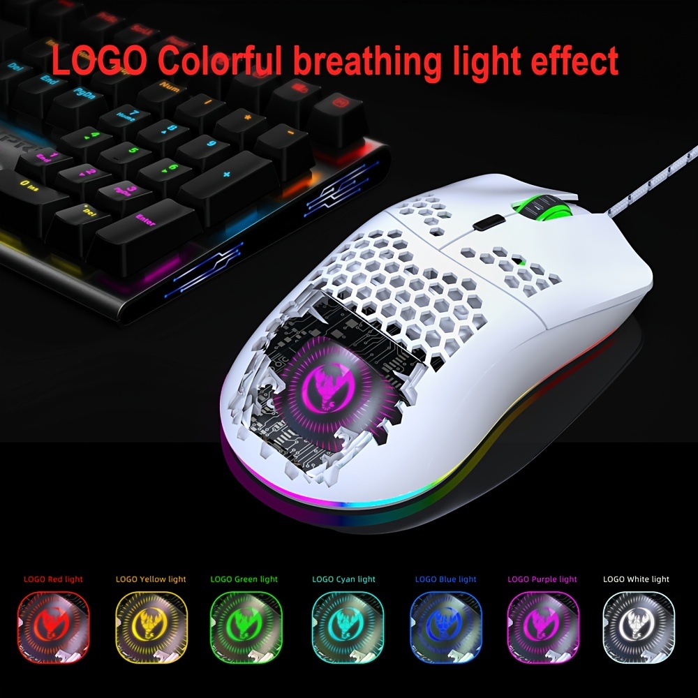 HXSJ Wired Gaming Mouse With RGB Lighting, 6 Programmable Buttons, And Switch Support For All Games