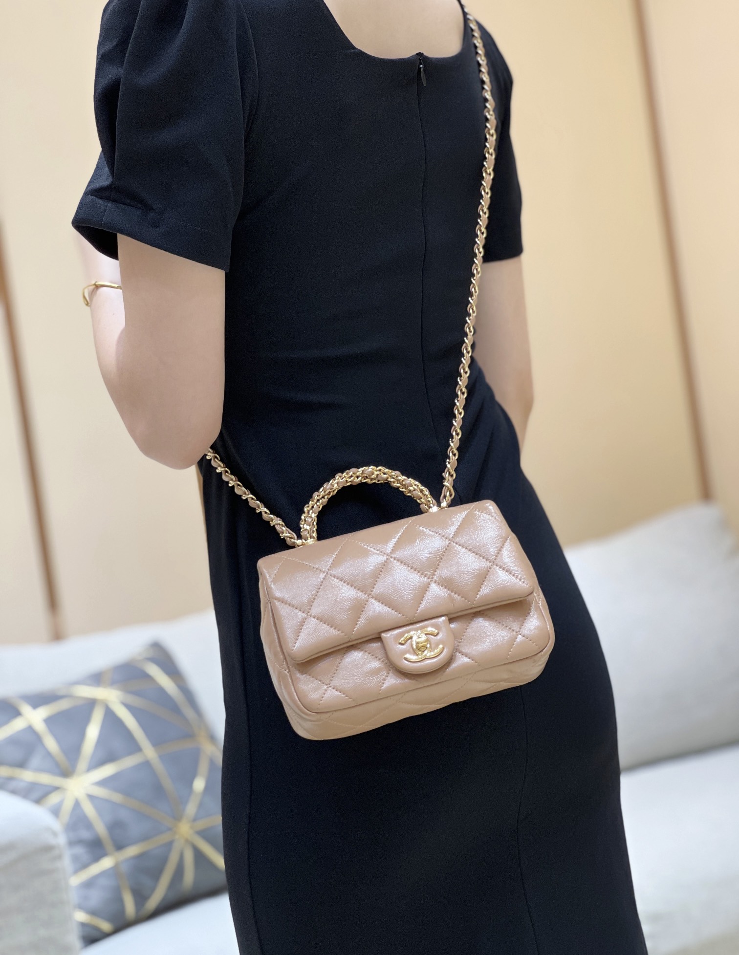 Chanel 24B Mini Flap with Top Handle  AS5032