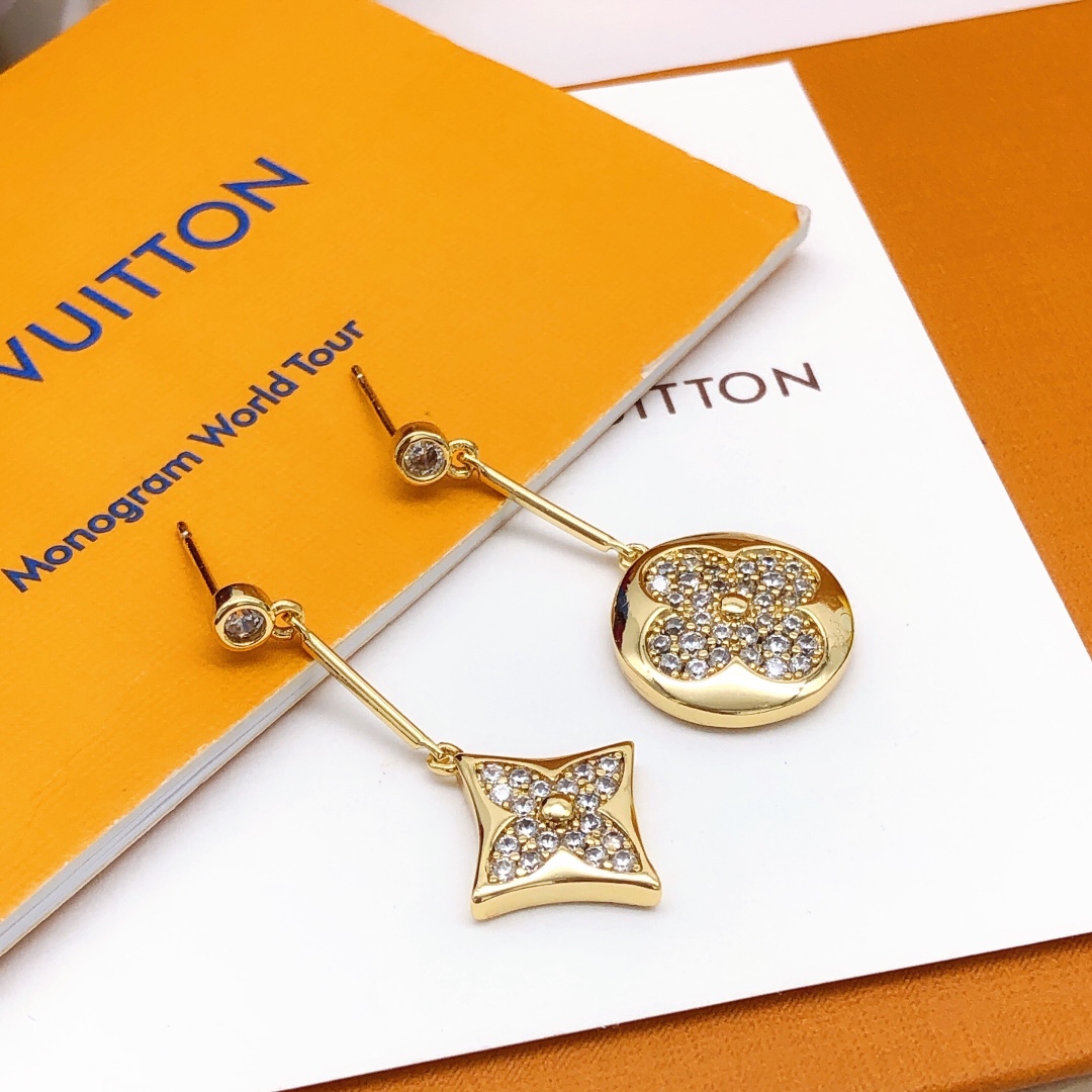 Louis Vuitton Diamond Pendant Earrings