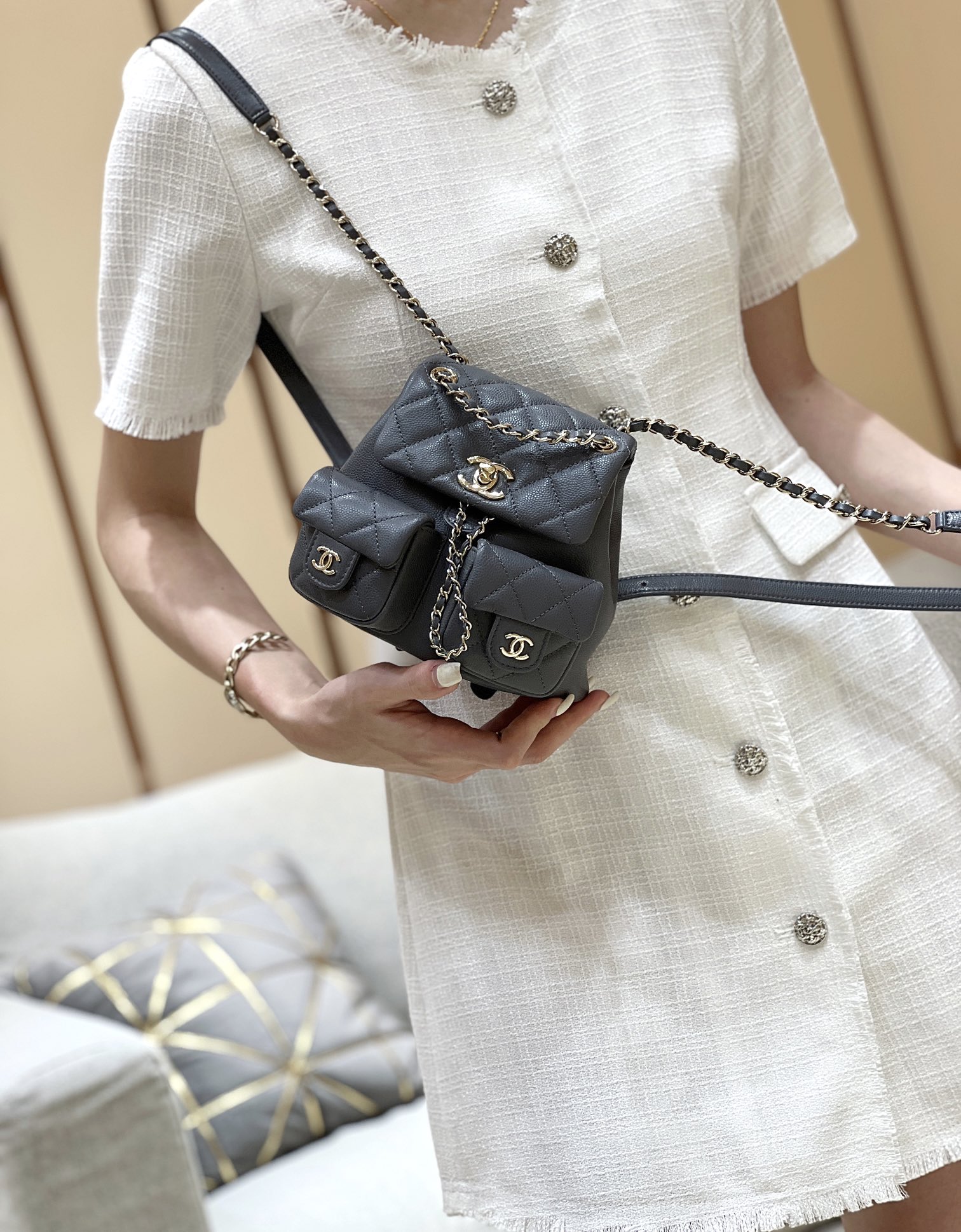 Chanel 24A duma double backpack 3787
