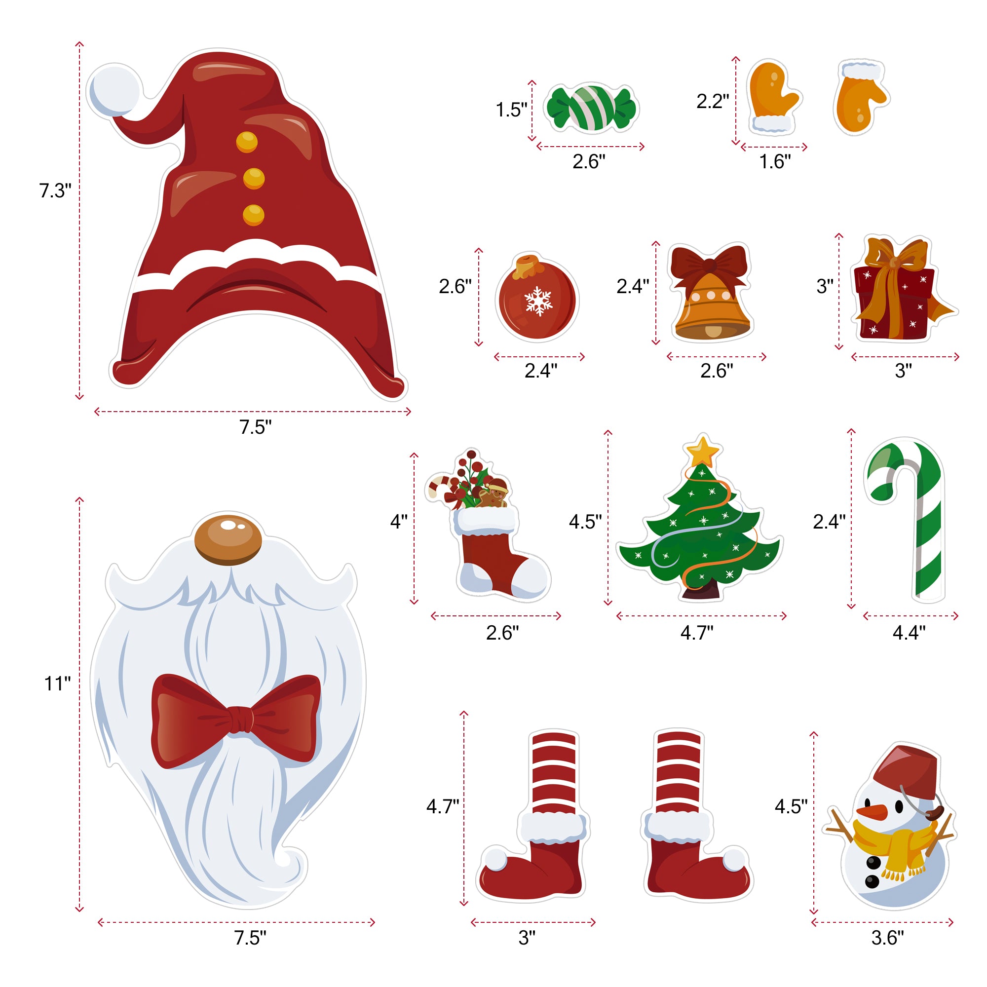 Santa Snowman Gift Christmas Magnetic Fridge Magnets