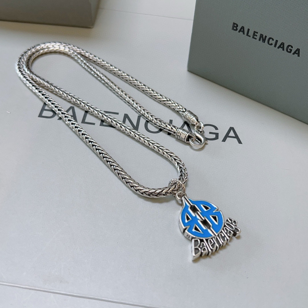 Balenciaga Blue BB Vintage Necklace