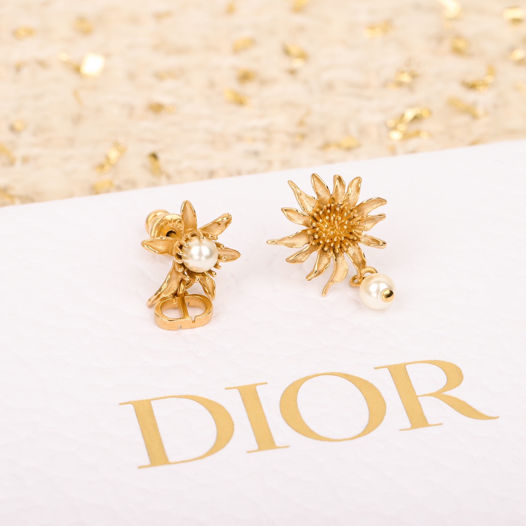 Dior Sunflower CD Earrings