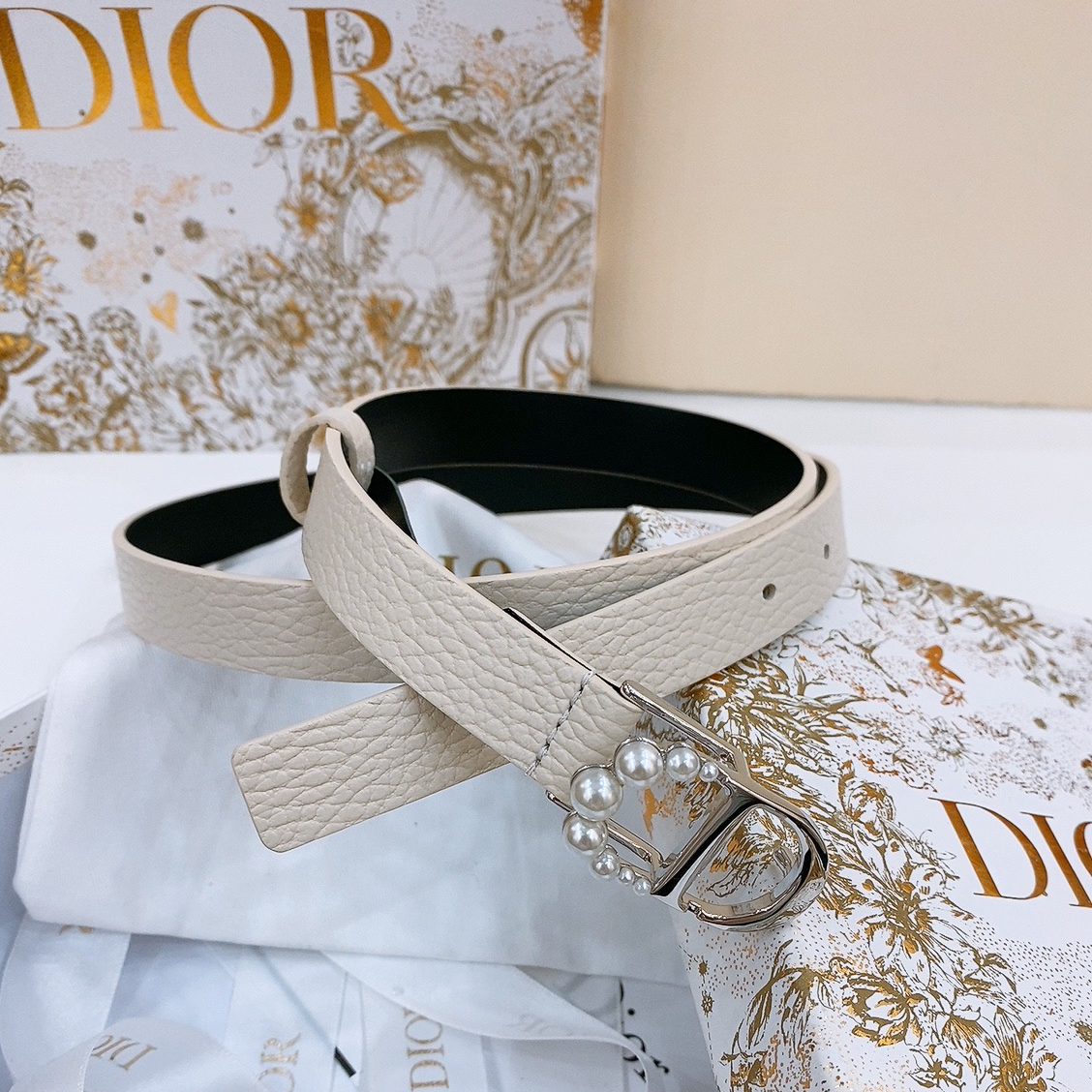 Dior Saddle Belt Cowhide Leather Belt 2.0CM Width