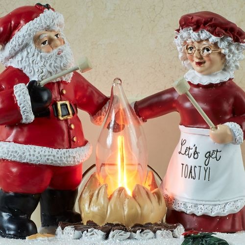 ✨Flash Sale✨Santa and Mrs. Claus Campfire Flickering Nightlight