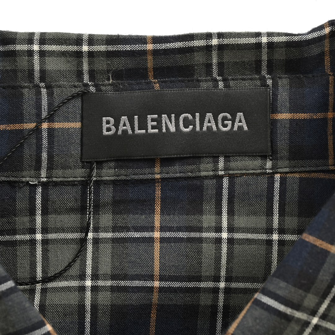 Balenciaga 24ss green plaid shirt