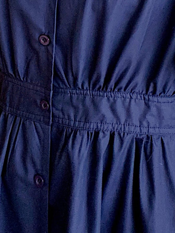 Women's Solid Color Single-Breasted Mid-Length Loose Cotton And Linen Casual Dress