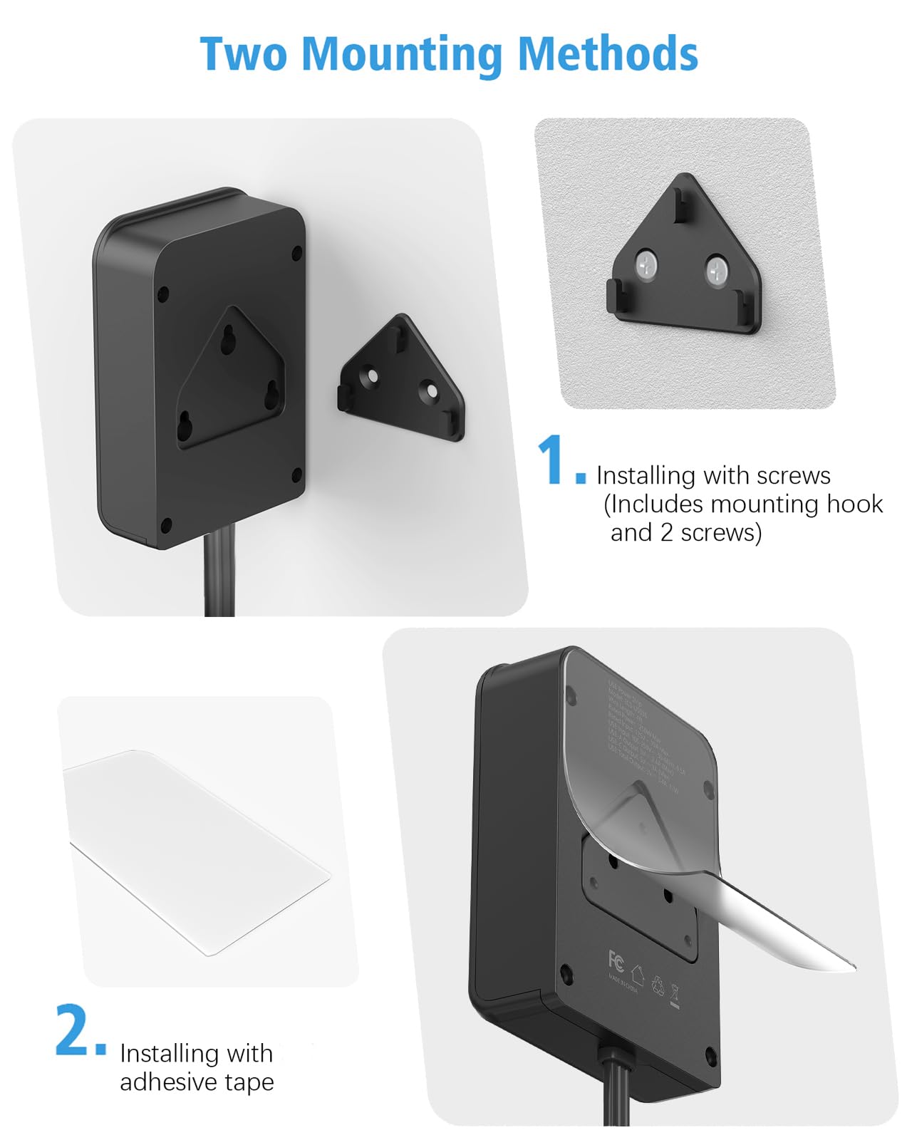 Flat Multi Plug Extender with 3 USB Wall Charger(1 Type C), 4 Outlet Wall Adapter, 6 ft Thin Extension Cord