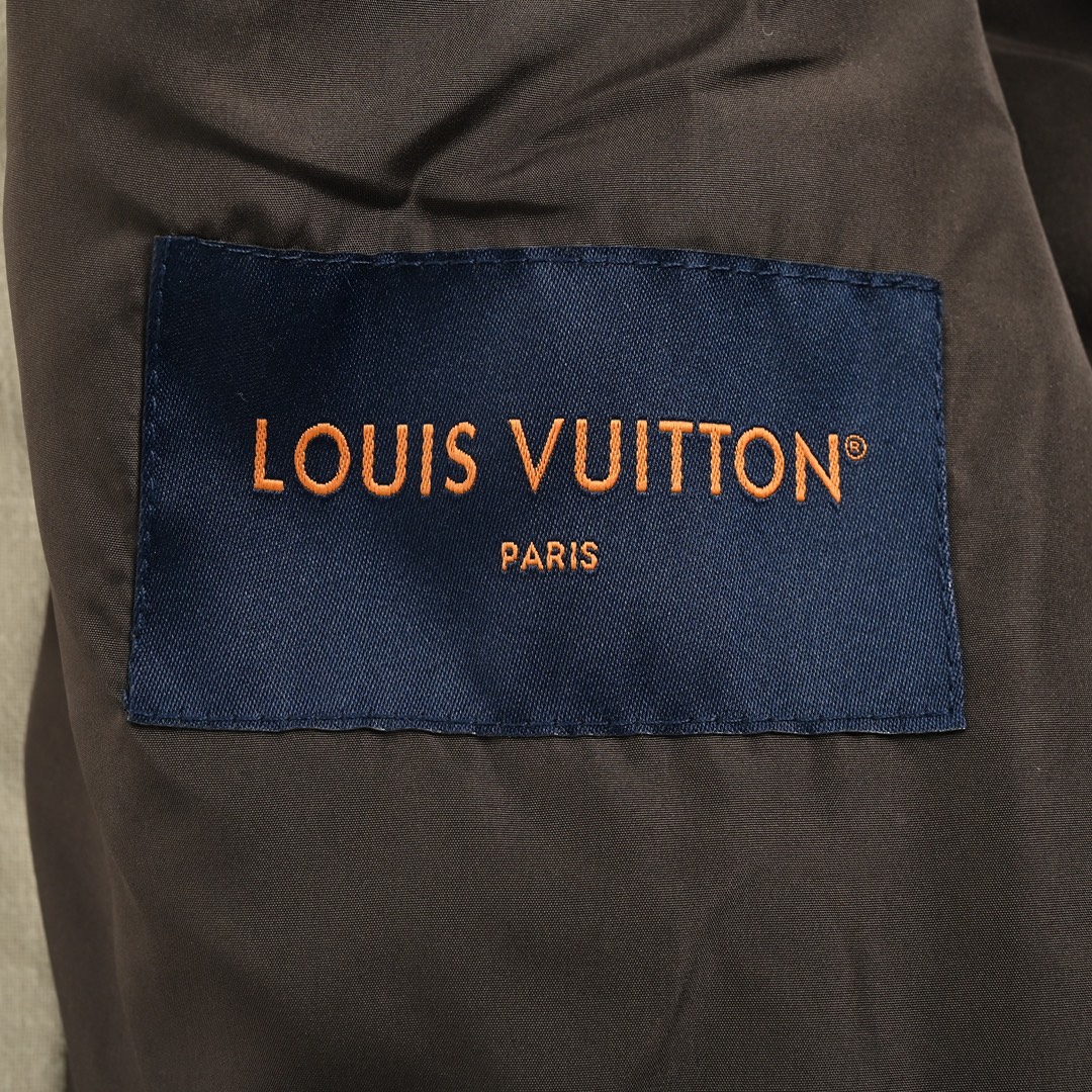 Louis Vuitton 24Fw embroidered monogram patchwork leather baseball jacket