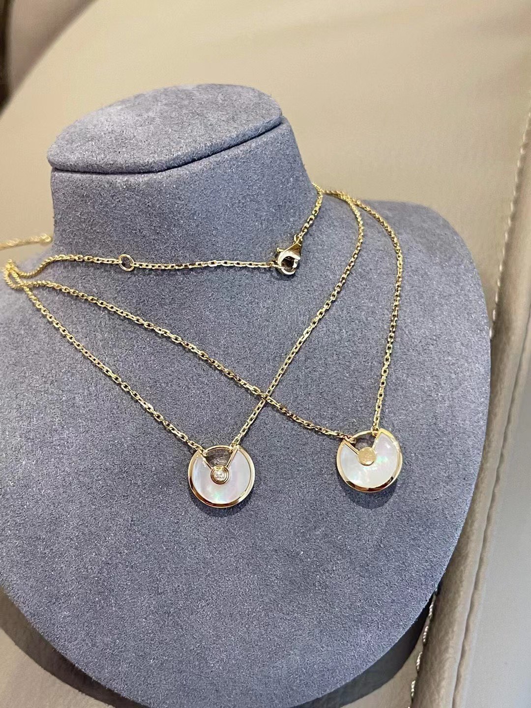 Cartier Small White Shell Amulet Necklace