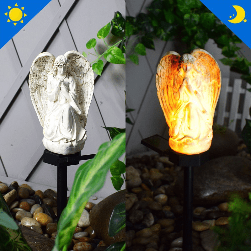 1pc Solar Floor Light, Waterproof Garden Ground Plug Light, Angel LED Floor Lamp, For Garden Landscape Lawn & Outdoor Decoration