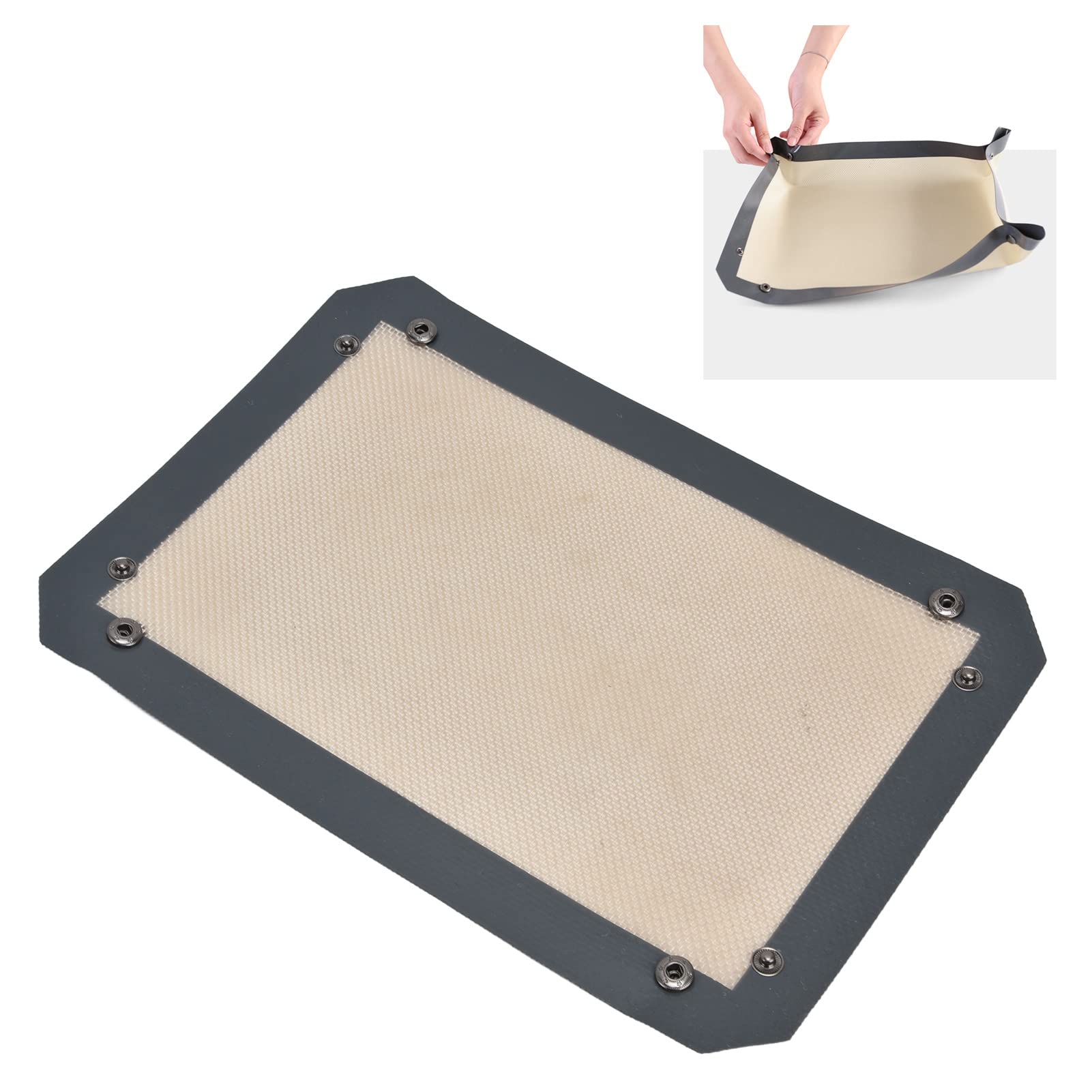 Silicone Fiber Baking Mat with Buckle, No Leak & Non Stick