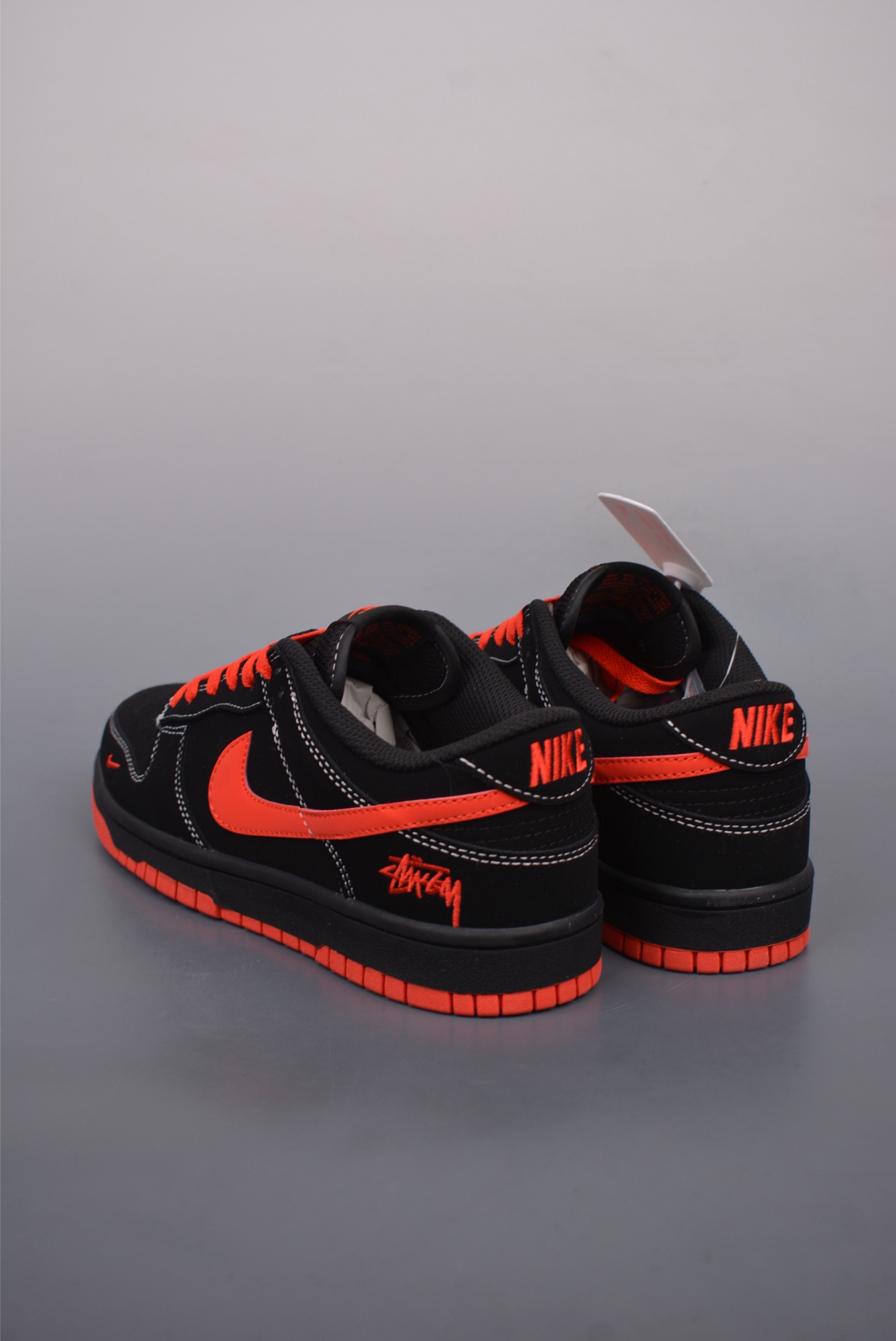 Stussy x Nike By You SB Dunk Low Retro SP Black and Red Embroidery KK1333-028