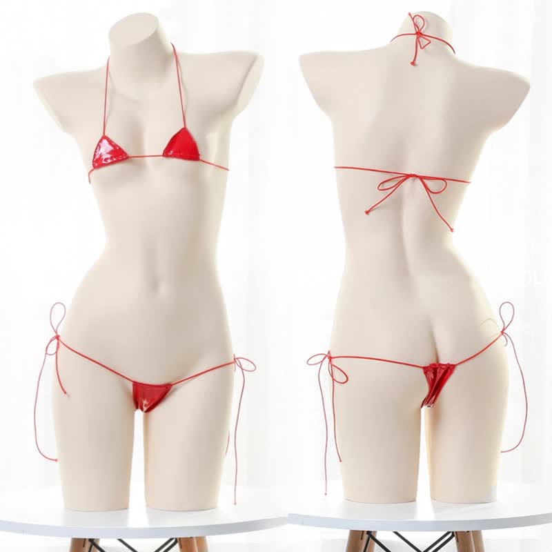 Sexy Lace Up Bikini Lingerie Set